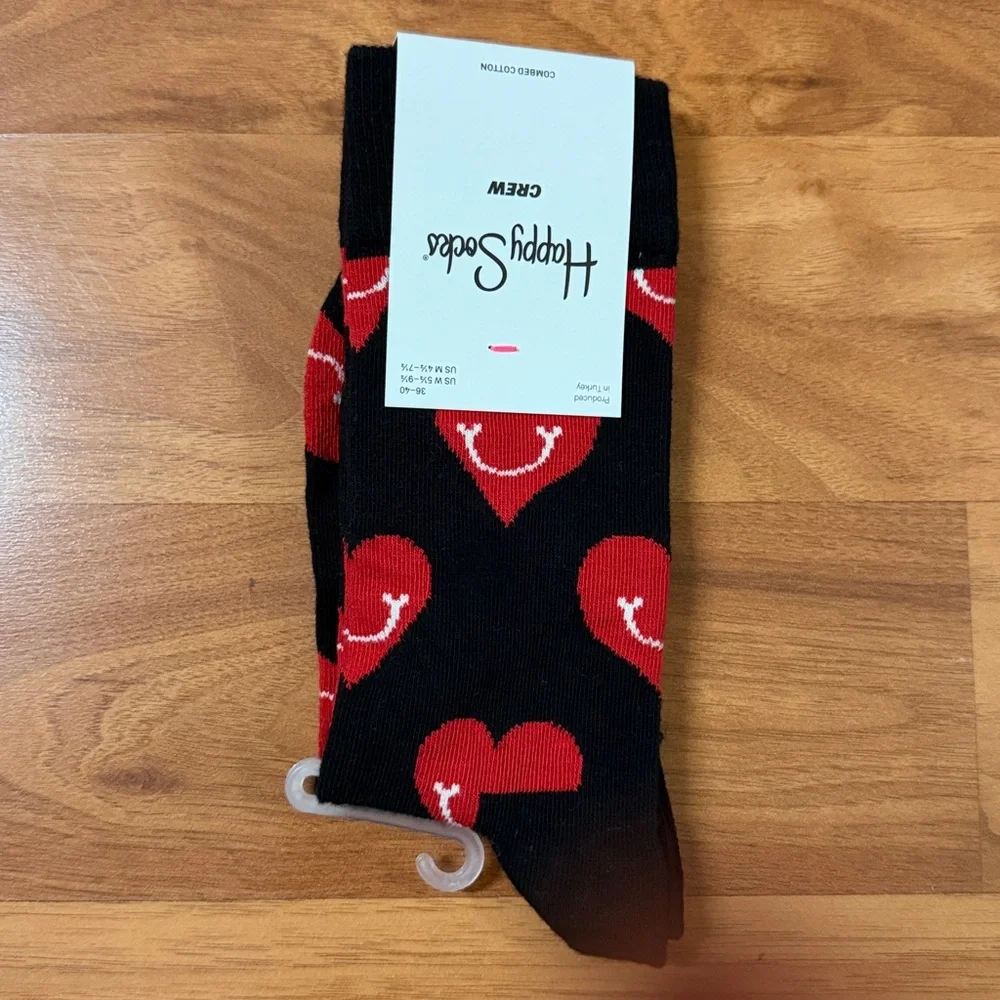 ❤️ Happy Socks Smiling Dog Crew Socks Size M NWT